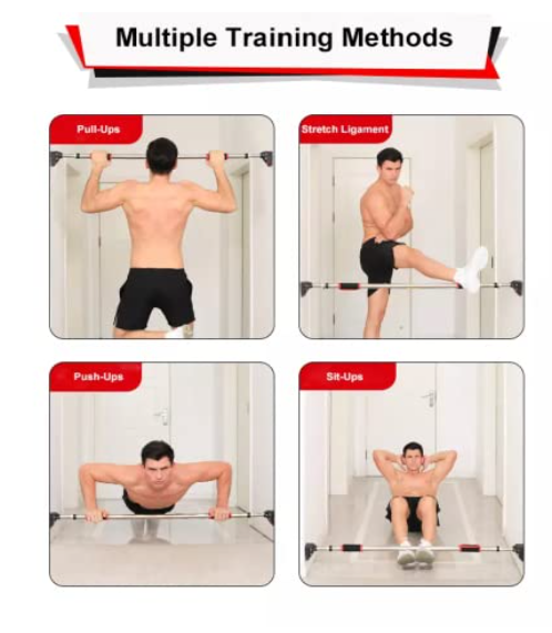 Pull Up Bar Doorway for Home Workout No Screws Chin Up Bar with Locking Mechanism Max Load 200Kg Adjustable (70 to 100 CM)