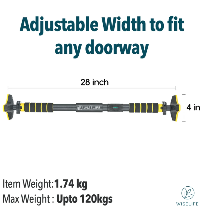 Pull Up Bar Doorway for Home Workout No Screws Chin Up Bar with Locking Mechanism Max Load 200Kg Adjustable (70 to 100 CM)