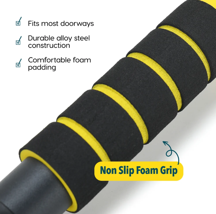 Pull Up Bar Doorway for Home Workout No Screws Chin Up Bar with Locking Mechanism Max Load 200Kg Adjustable (70 to 100 CM)